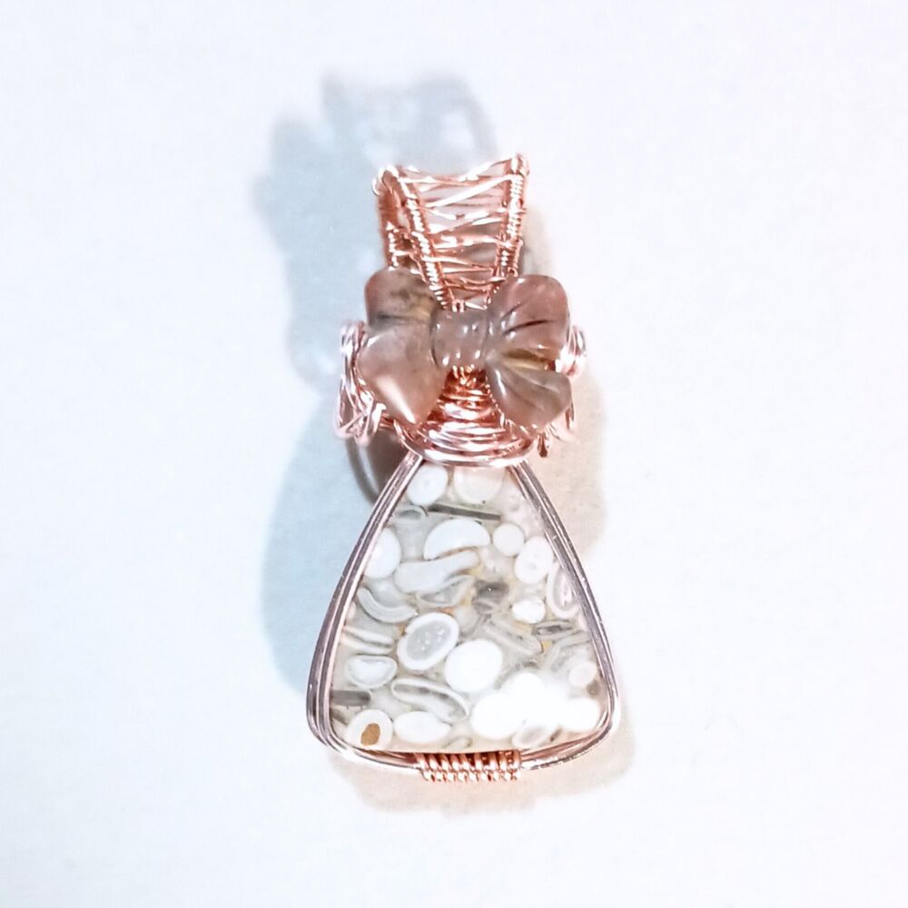 Ancient Wisdom | Hand-wrapped Fossilized Coral Keepsake Pendant